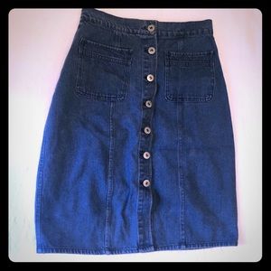 BB Dakota | Denim Button Down Knee-length Skirt